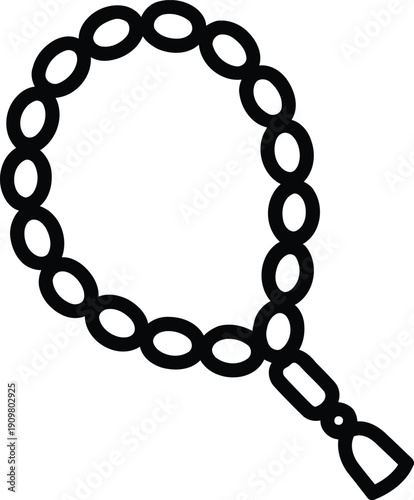 Traditional tasbih prayer beads vector illustration for muslim religious celebration