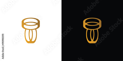 Luxurious and unique T ring logo design