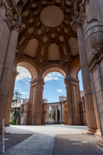 Photography Interior view of the monumental rotunda and dome at the the Palace of Fine Arts