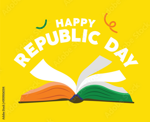 Detailed shapes make Happy Republic Day artwork visually appealing