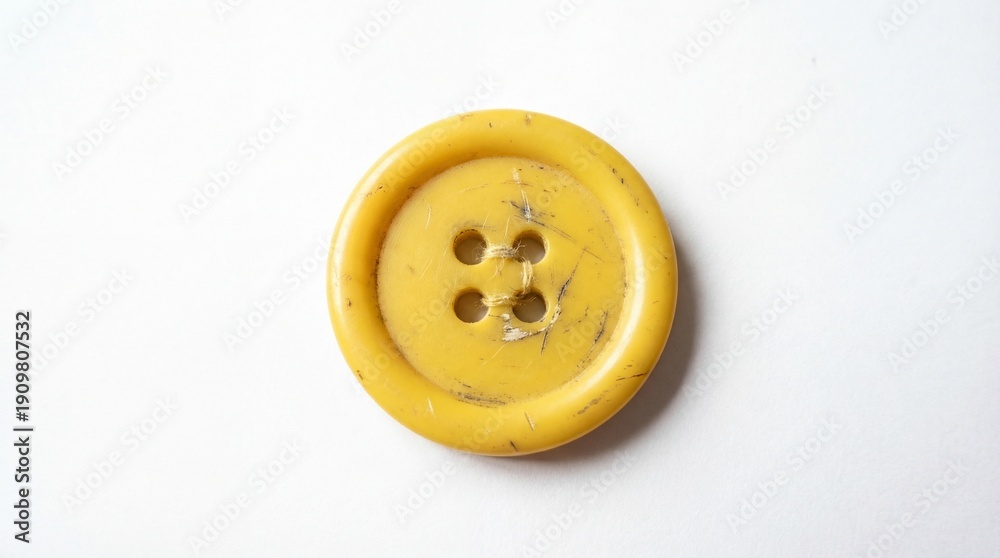 Obraz premium yellow button on a white background