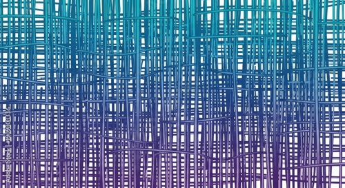Stunning 3D blue and purple gradient structure with interconnected lines and cubes