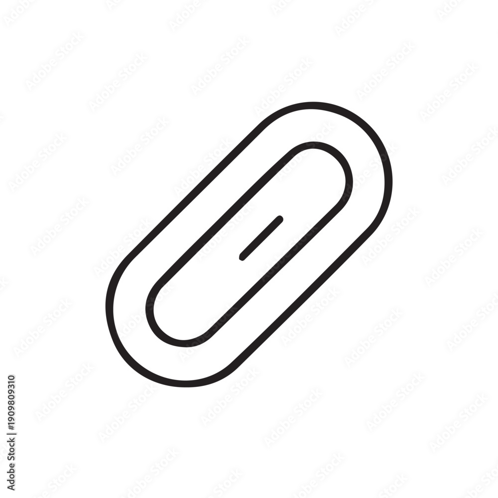 Obraz premium Minimalist Line Drawing of Paperclip Icon Representing Office Supply and Document Attachment