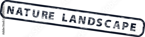 Vector Nature Landscape rubber stamp or label for website, banner, or presentation, isolated on transparent background, png