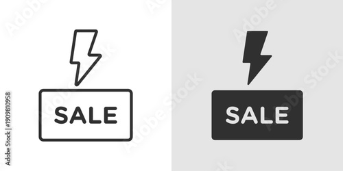 Flash Sale Icon representing limited time offers, discounts, urgent promotions, and quick e-commerce sales events.