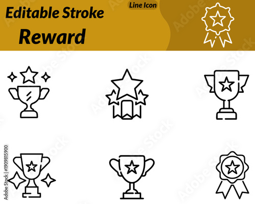 A modern reward icon showcasing a trophy medal or gift box with a ribbon. Symbolizing achievement recognition success and appreciation. Designed with clean line smooth curves and balanced proportions.