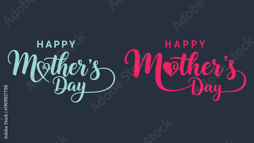 Happy mother's day greeting card with colorful typography design