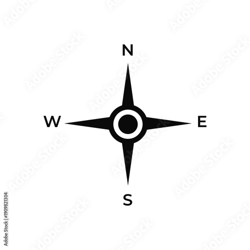 Navigation compass with north, south, east, and west directions