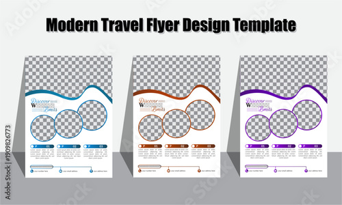 Modern travel flyer design template for travel agency