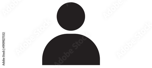 Konstfotografi Simple black icon representing a person or user profile on a plain white background