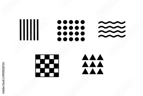 A minimalist black and white line art illustration featuring a rectangular structure, wavy horizontal lines representing water or clouds, and a circular sun or moon element.