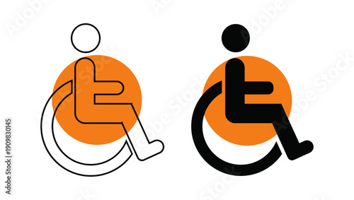 Accessibility Icons – Wheelchair Symbol Vector Set, accessibility icons, wheelchair symbol, inclusive design, disability access, mobility support icons, universal access, public signage icons,