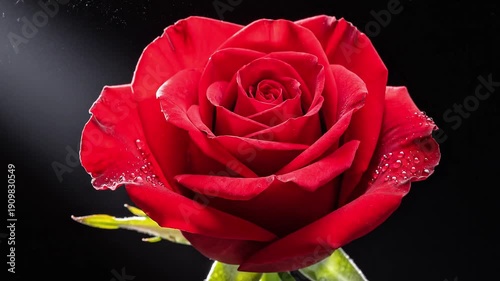 red rose on black background