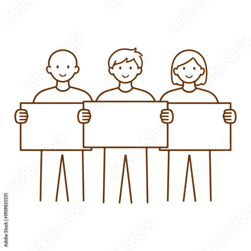 People with posters illustration vector on a white background
Vector illustration on a white background