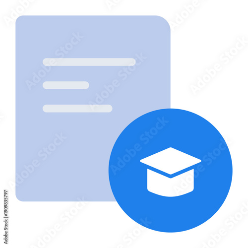 Tax Process Icon – Education Deduction Document and Finance Symbol