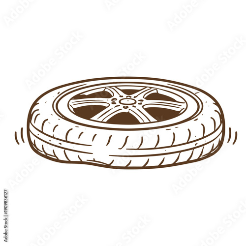 The tire is flat illustration vector on a white background
Vector illustration on a white background