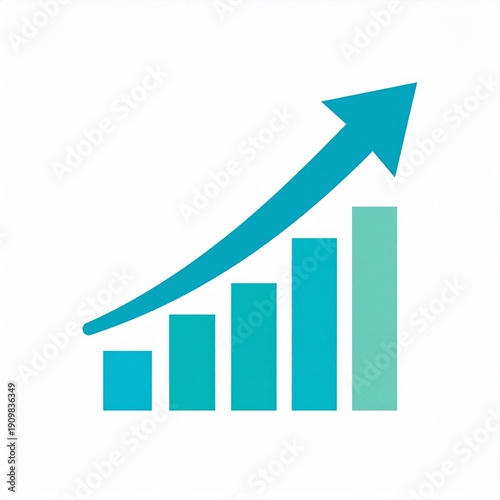 Free Download 3D business growth chart with upward arrow and increasing teal bars success concept - GFXLoad