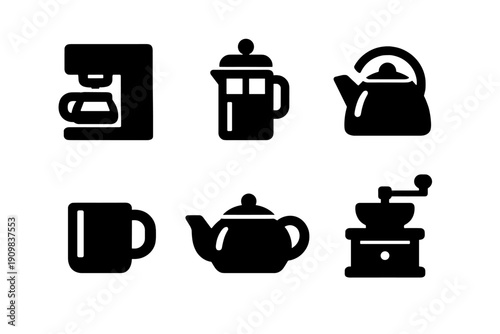 No vector letters white icon press teapot clean image background simple maker