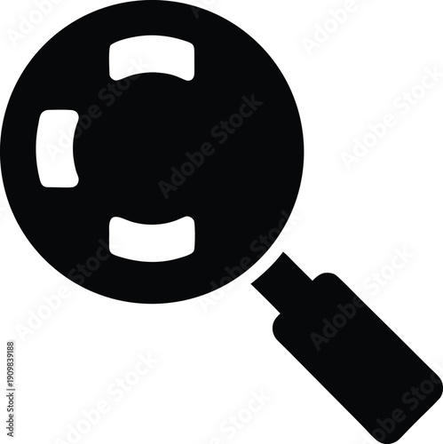 search magnifying glass silhouette vector illustration on transparent background