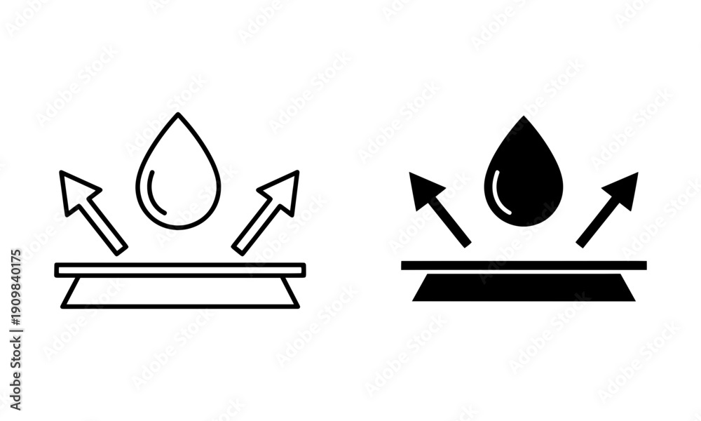 Fototapeta premium Water Resistant Protection Icon Vector. Waterproof Surface Symbol