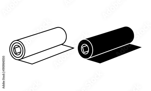 Paper Roll Icon Vector. Material, Supply, and Packaging Symbol
