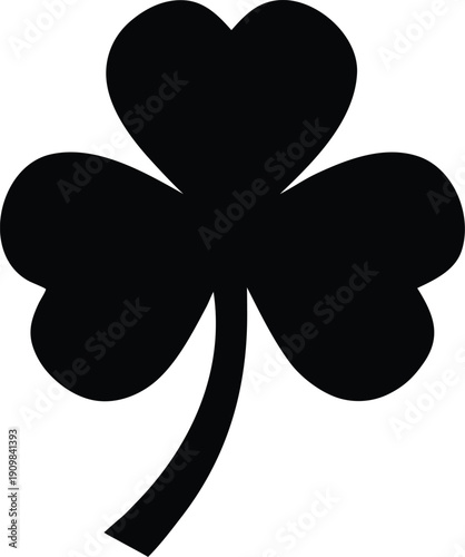clover leaf silhouette vector illustration on transparent background