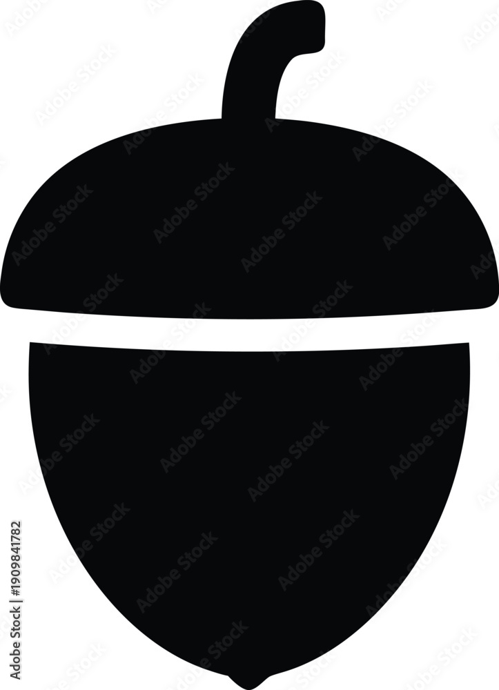 Fototapeta premium acorn silhouette vector illustration on transparent background