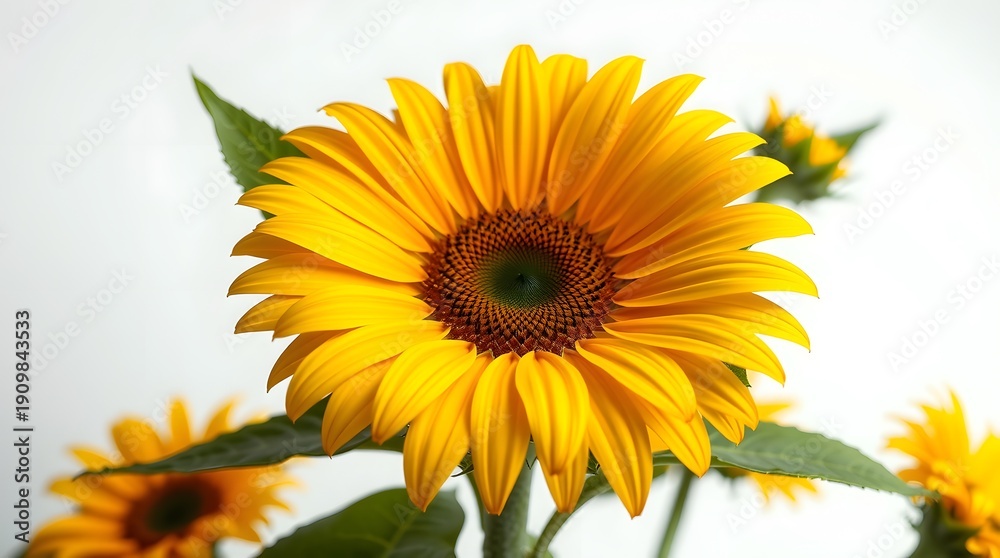 Naklejka premium Delicate young plant growing from soil in park in sun rise