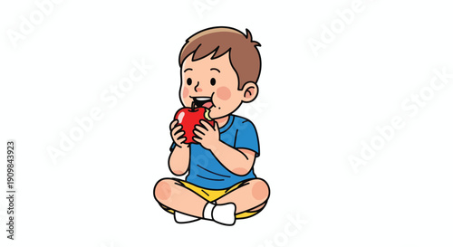 Little Boy Drinking Juice from Bottle.