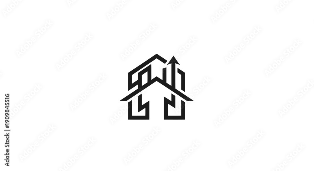 Obraz premium Modern Minimalist House Logo Design Template.