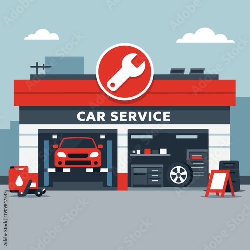 Car service center with vehicle maintenance services