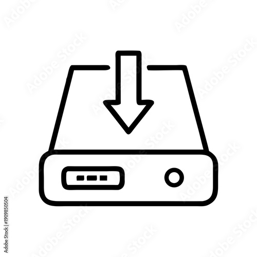 Download icon representing data storage and transfer concept  