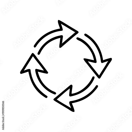 Circular arrow icons representing recycling and sustainability concept  
