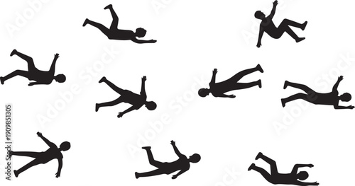 Silhouettes of business people in a meeting and in a discussion, conveying collaboration, corporate settings, and professional interactions.