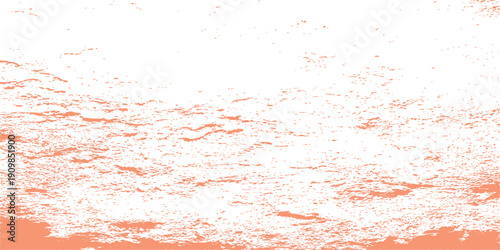 Abstract coral orange and white grunge texture with horizontal weathered ripples and distressed wave pattern background
