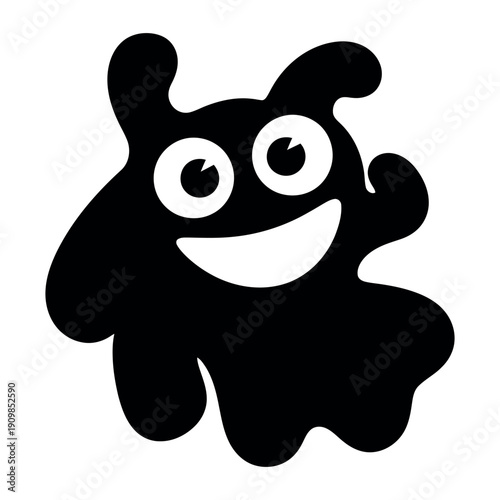 Funny black cartoon character with baka text