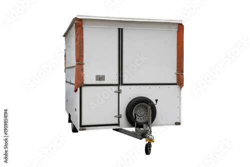 white car trailer isolated on a white background