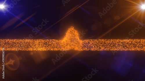 Abstract Cosmic Energy Light Effects, Bright Yellow Glowing Weaves Energetically, Dynamic Seamless Spiral Abstract, Futuristic Digital Technology Abstract Animation,  Golden Dust Particles Flowing 