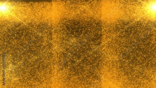 Abstract Cosmic Energy Light Effects, Bright Yellow Glowing Weaves Energetically, Dynamic Seamless Spiral Abstract, Futuristic Digital Technology Abstract Animation,  Golden Dust Particles Flowing 