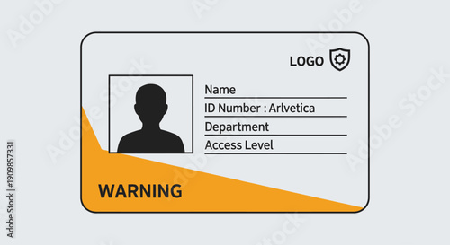 Warning ID Card Template with Placeholder
