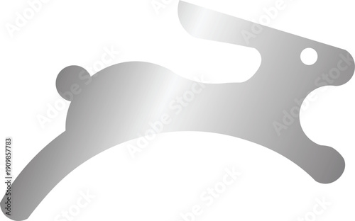 Abstract Rabbit Silhouette with Soft Gradient Minimal Animal Design