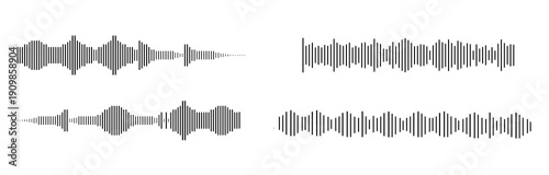 Fotografie Podcast sound wave audio waveform vector illustration with frequency lines and music equalizer pattern