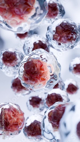 Human cells death, Embryonic stem cell, metastasis Growing tumor, Leukemia spreading,malignant cancerous, viruses and bacteria, abnormal white blood cells (Lymphocytes), malignant cancer, 3d render