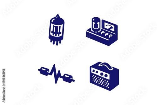 Vintage Audio Equipment Icons