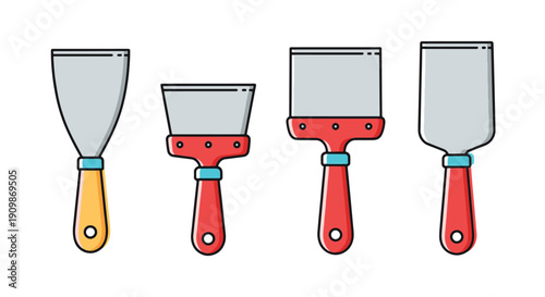 Putty Knife Line art outline illustration