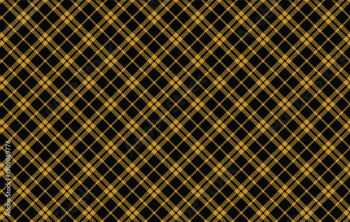 Black and gold luxury crosshatch seamless plaid pattern. Elegant geometric tartan plaid background tablecloths design