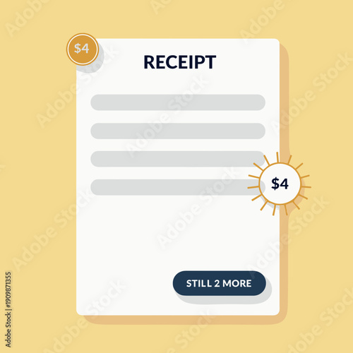 showing digital payment receipt with dollar signs and still 2 more button