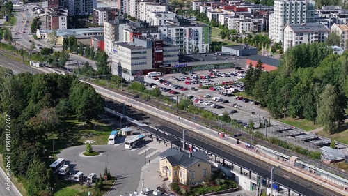 Järvenpää Finland railway station drone aerial