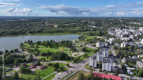 Järvenpää Finland city center at summer aerial