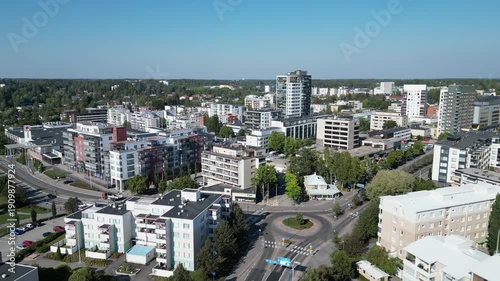 Järvenpää Finland city center at summer aerial